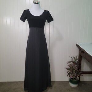 Y2K Stage Accents Whimisgoth Fairy Grunge Dark Romantic Velvet Maxi Dress Sz O